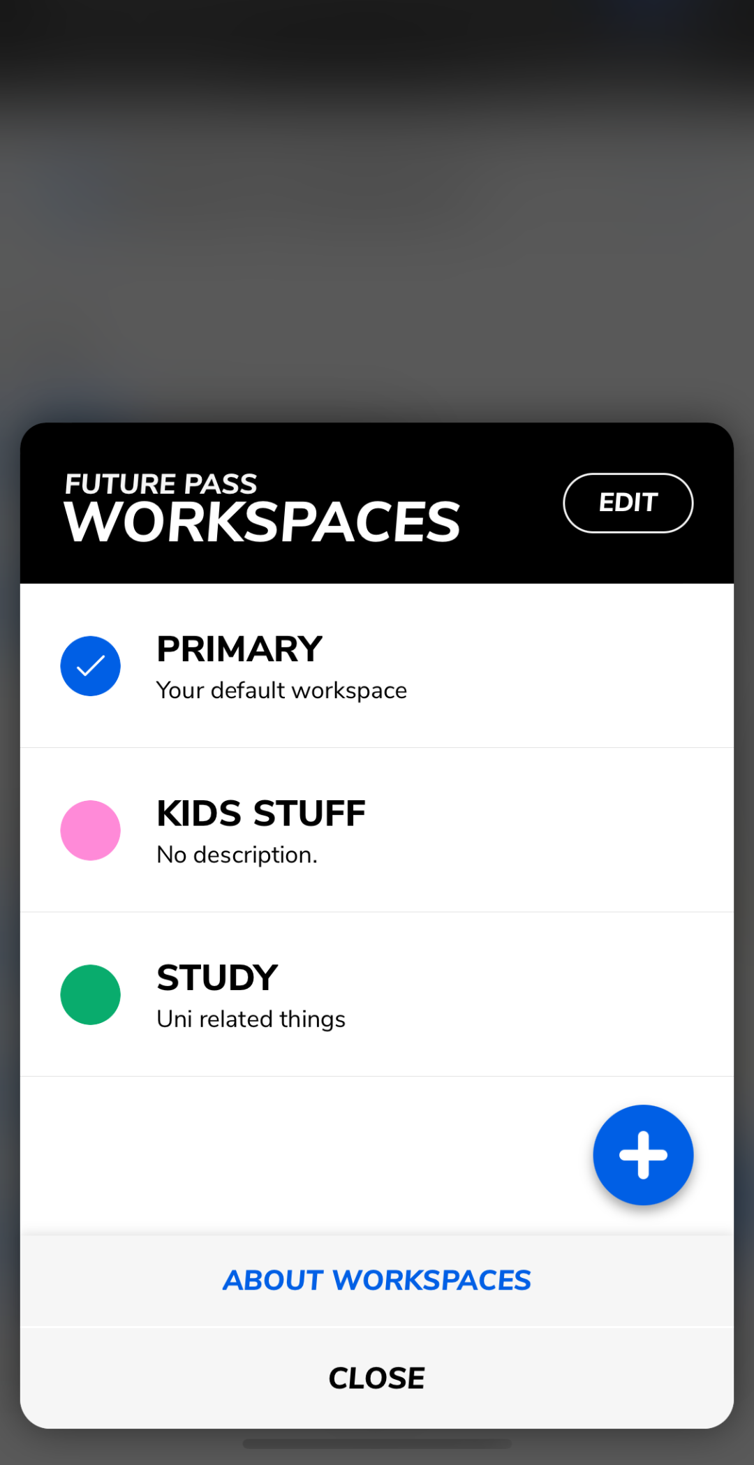 Future Pass Workspace Switcher