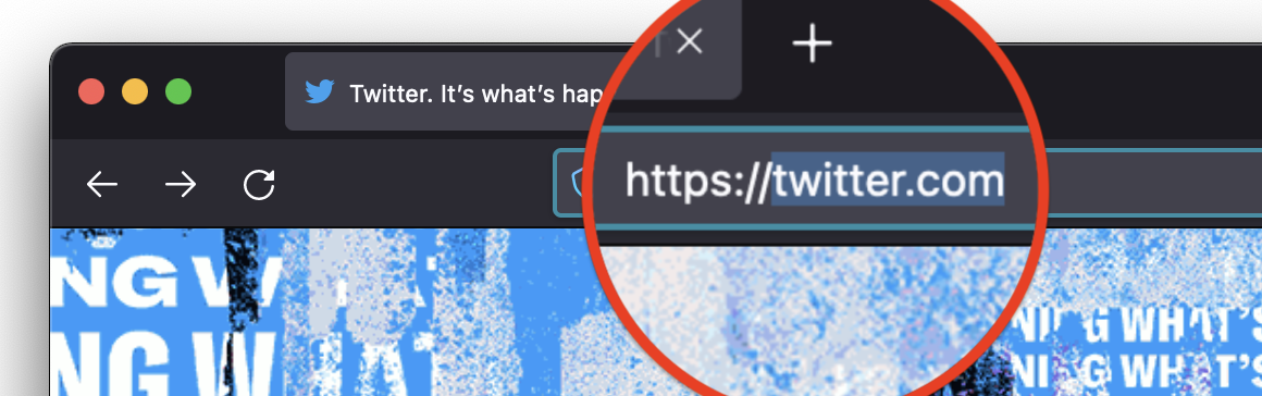 Example address bar for twitter.com